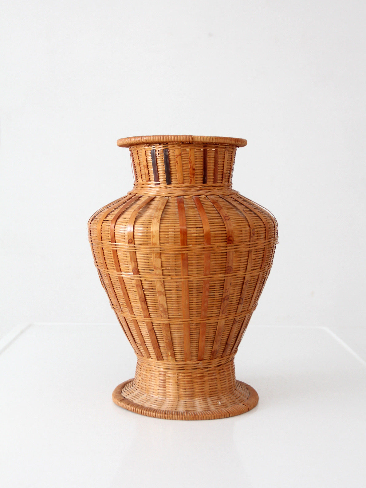 vintage wicker basket vase