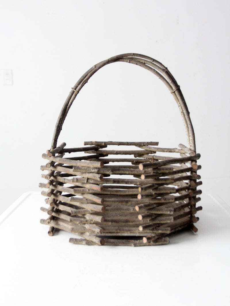 vintage Adirondack twig basket