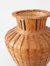 vintage wicker basket vase