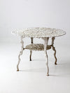 Victorian white cast iron garden table