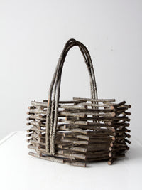 vintage Adirondack twig basket