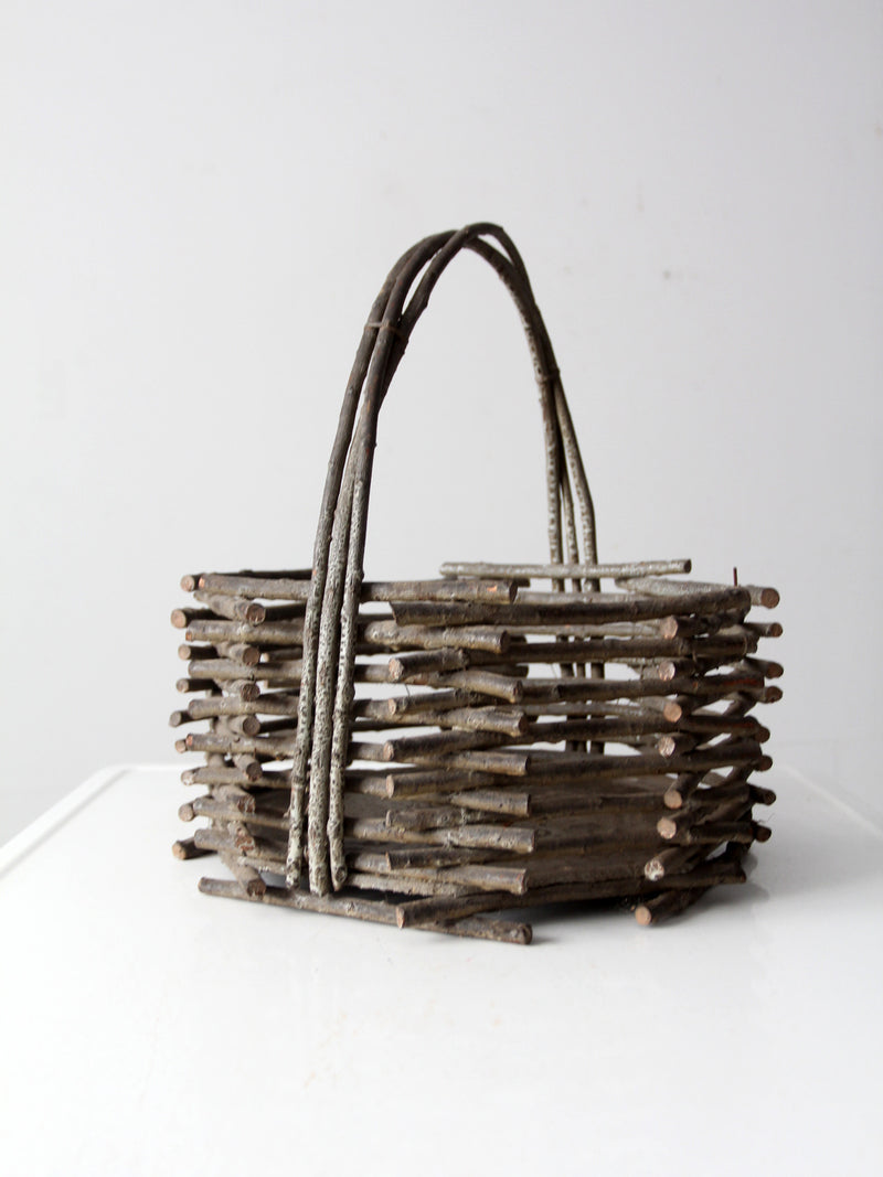 vintage Adirondack twig basket