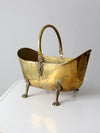 antique brass firewood bucket