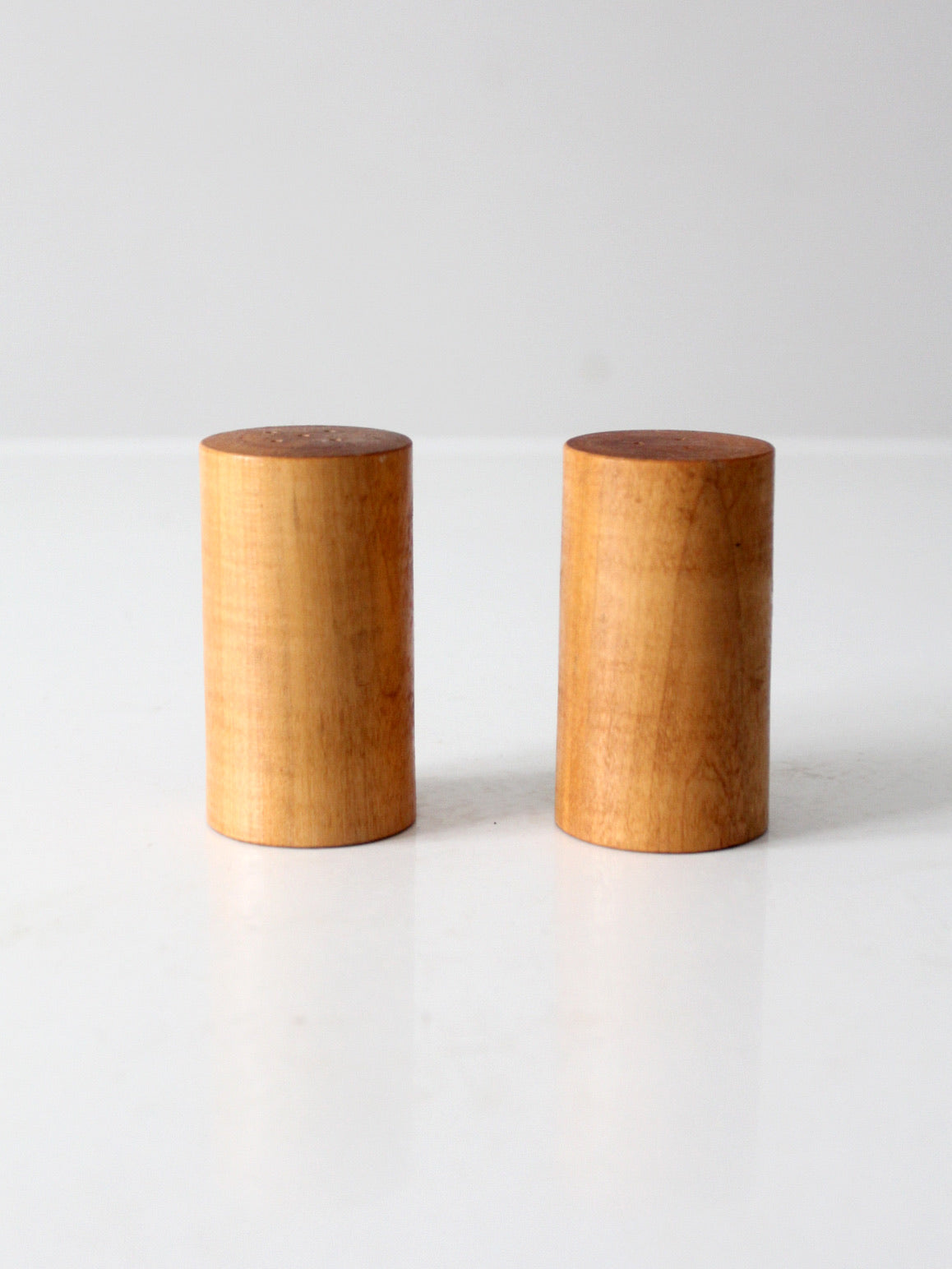 vintage wooden salt and pepper shakers