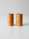 vintage wooden salt and pepper shakers