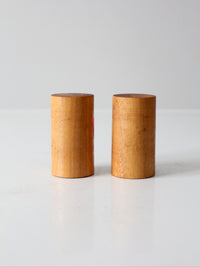 vintage wooden salt and pepper shakers