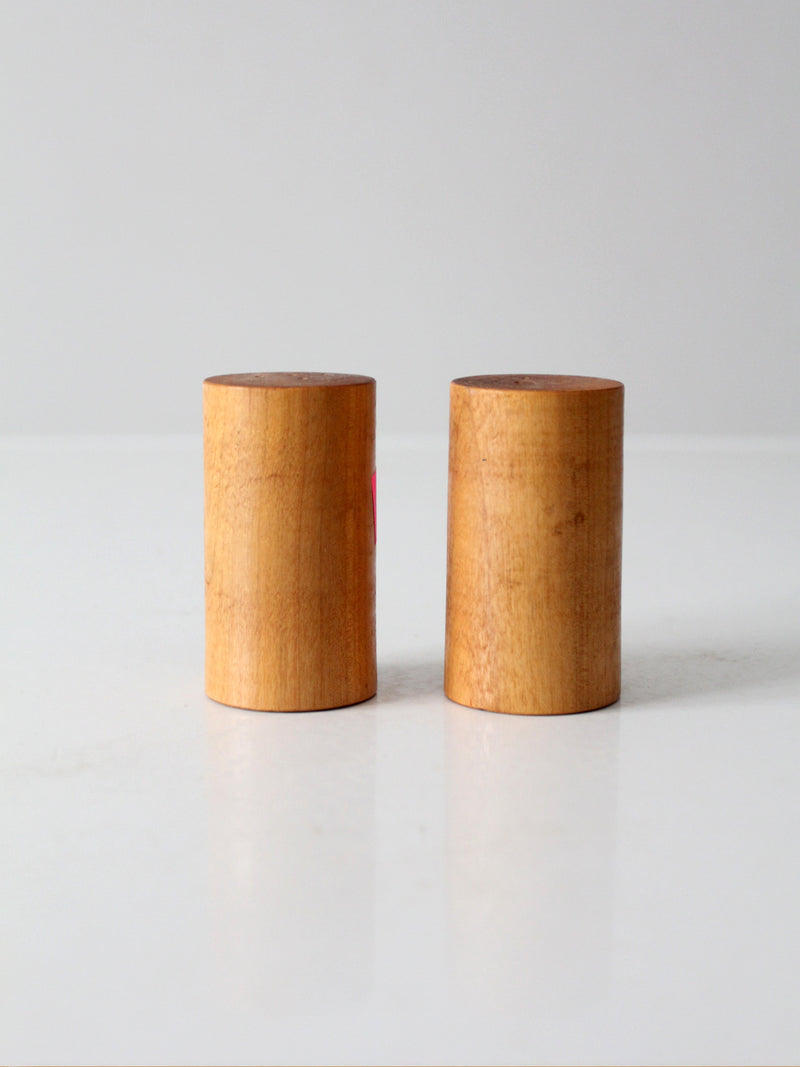 vintage wooden salt and pepper shakers