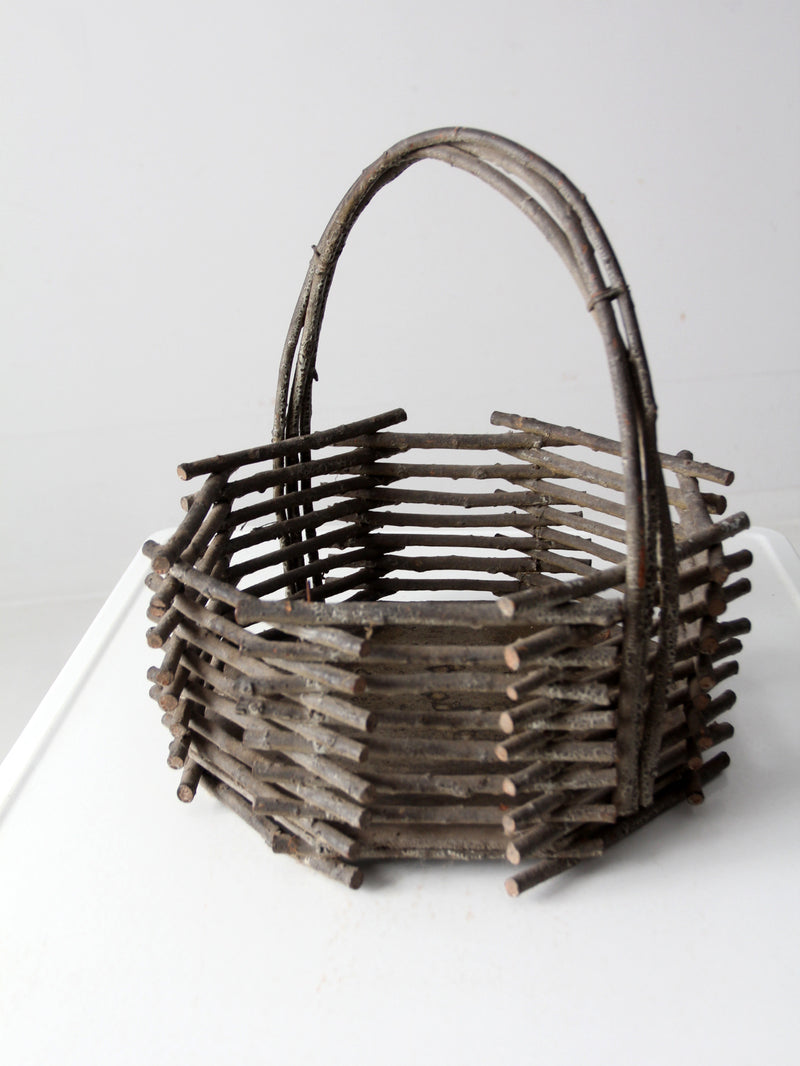 vintage Adirondack twig basket