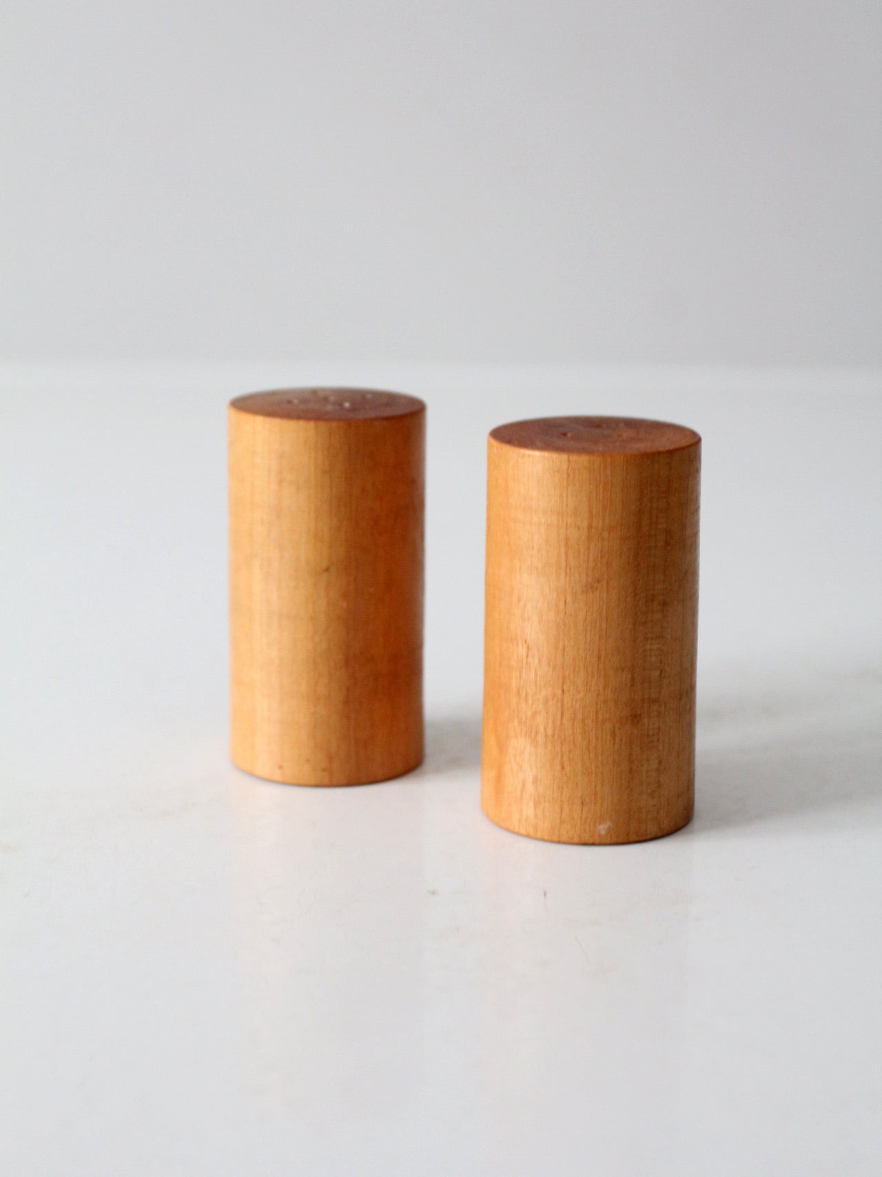 vintage wooden salt and pepper shakers