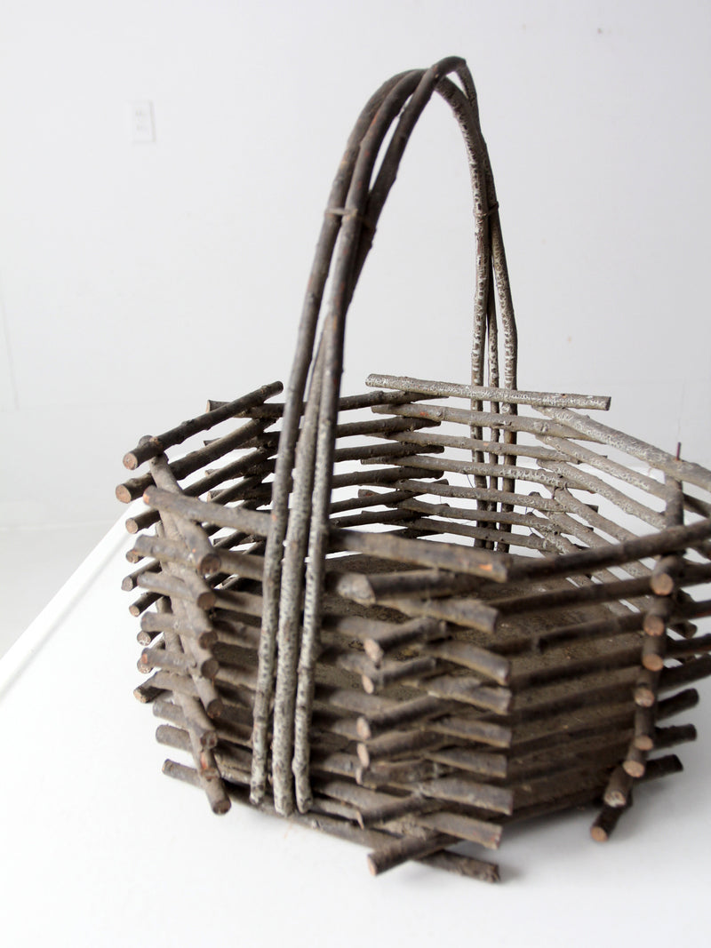 vintage Adirondack twig basket