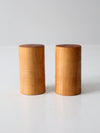 vintage wooden salt and pepper shakers