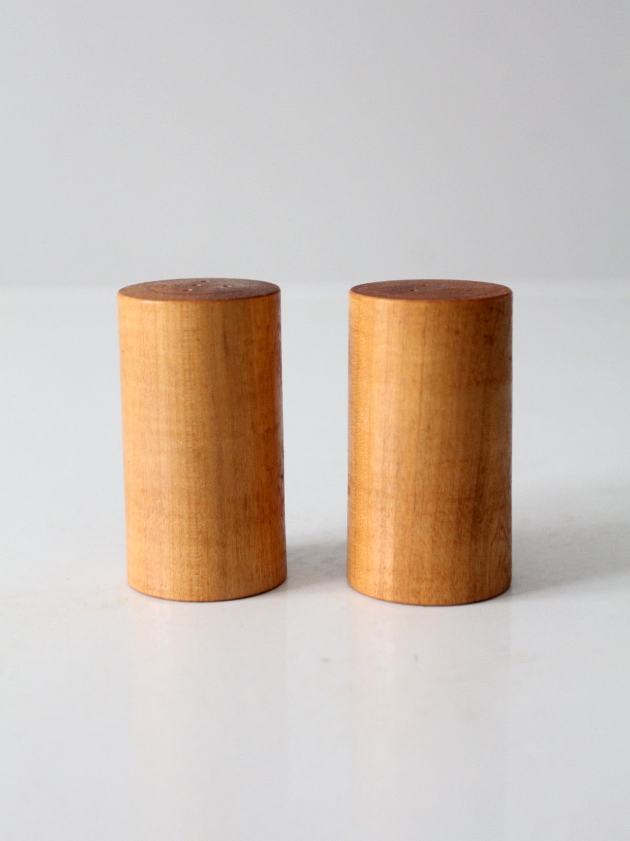 vintage wooden salt and pepper shakers