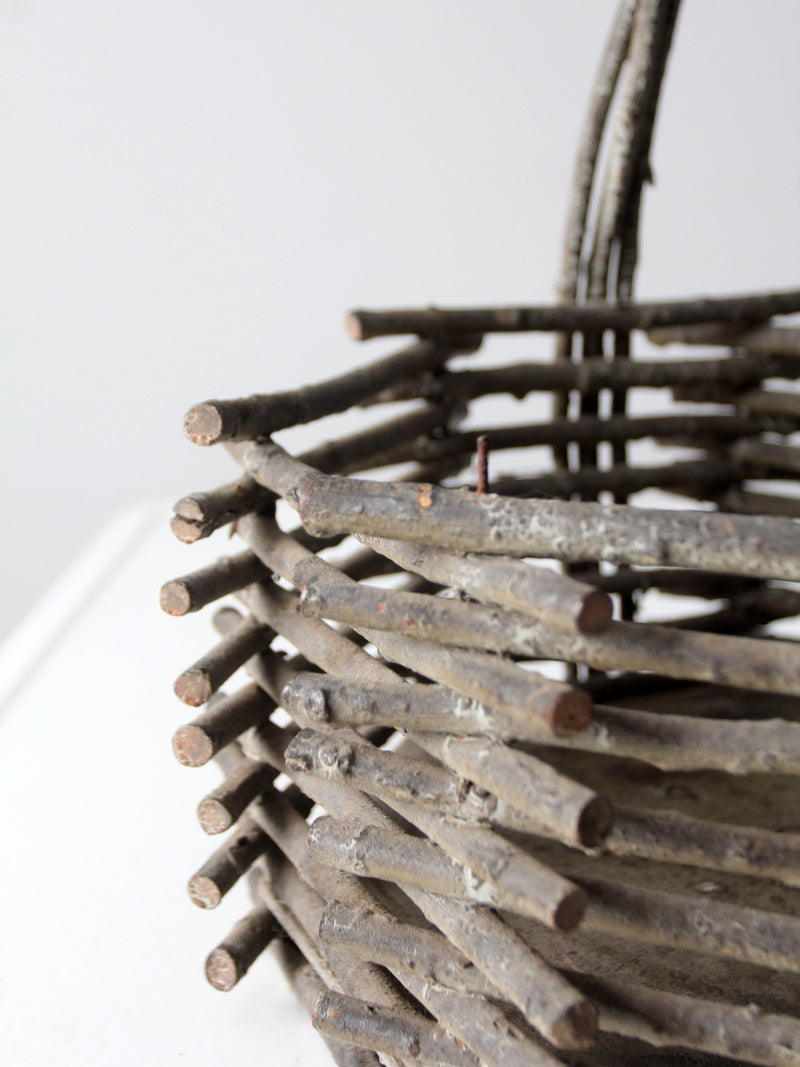 vintage Adirondack twig basket