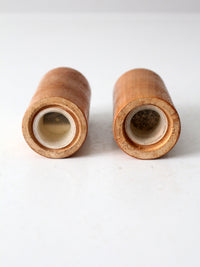 vintage wooden salt and pepper shakers