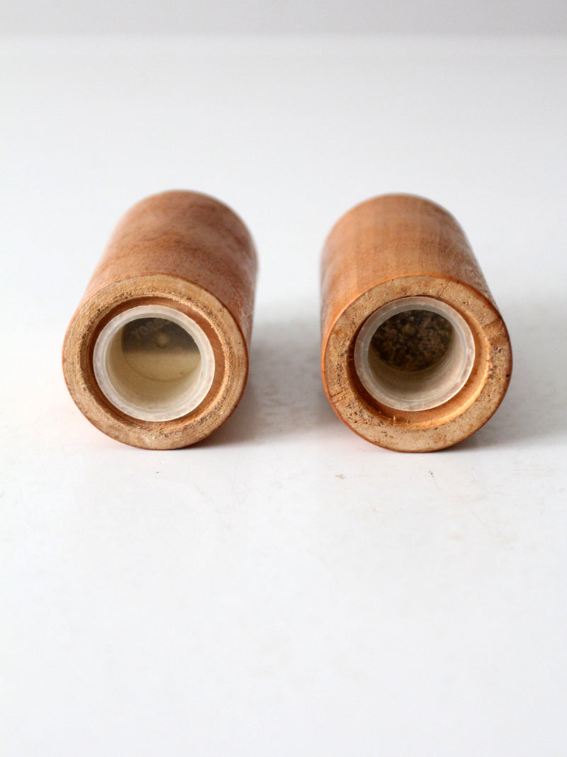 vintage wooden salt and pepper shakers