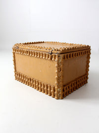 antique Victorian spool art trunk