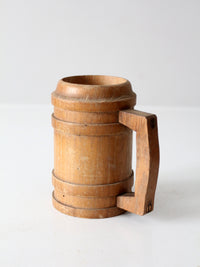 vintage wooden tankard with painted tavern scene