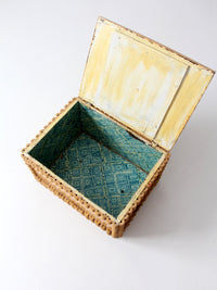 antique Victorian spool art trunk