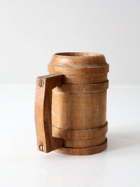 vintage wooden tankard with painted tavern scene