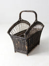 vintage wicker magazine rack