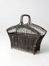 vintage wicker magazine rack