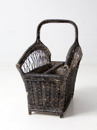 vintage wicker magazine rack