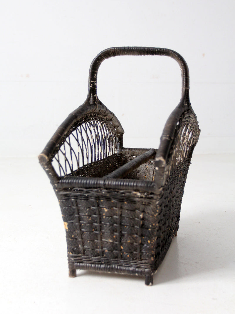 vintage wicker magazine rack