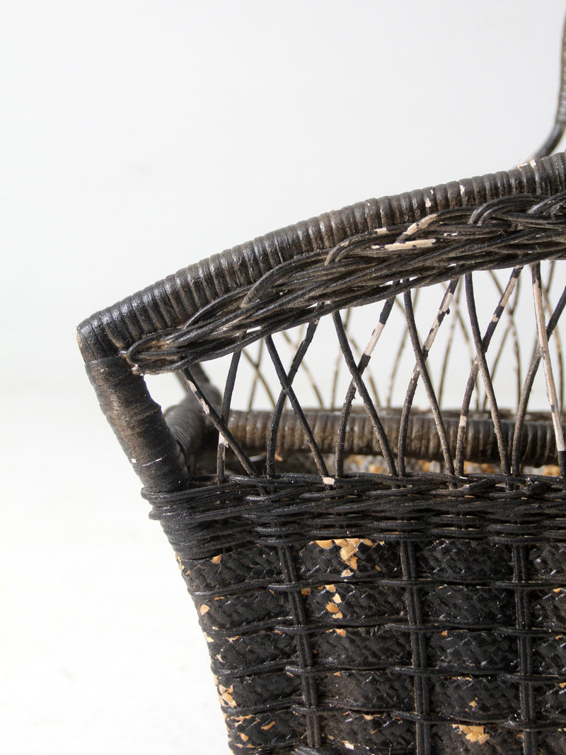 vintage wicker magazine rack