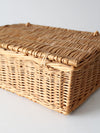vintage woven basket box with lid