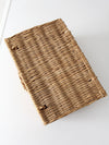 vintage woven basket box with lid
