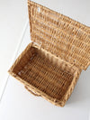 vintage woven basket box with lid