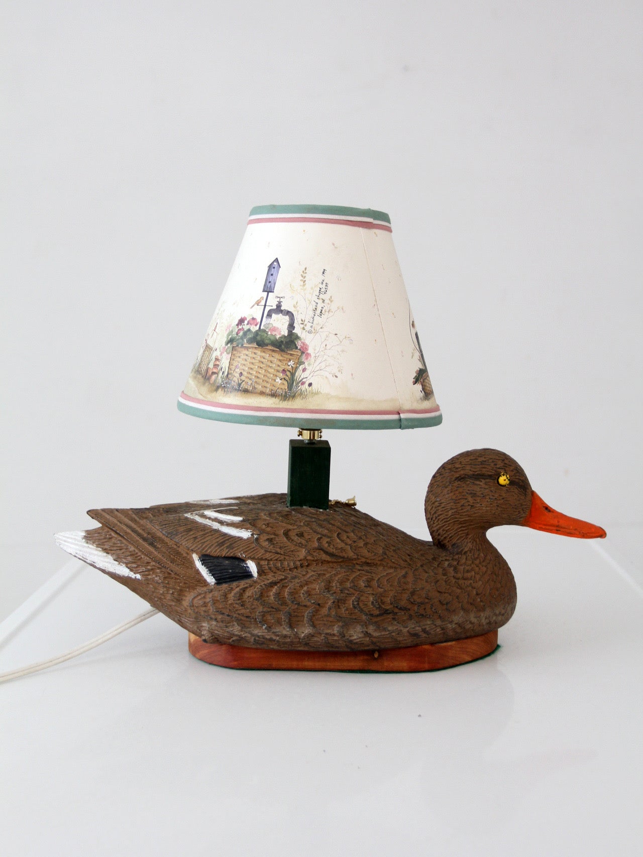 vintage mallard duck decoy table lamp