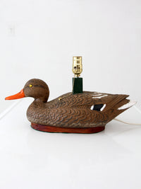 vintage mallard duck decoy table lamp
