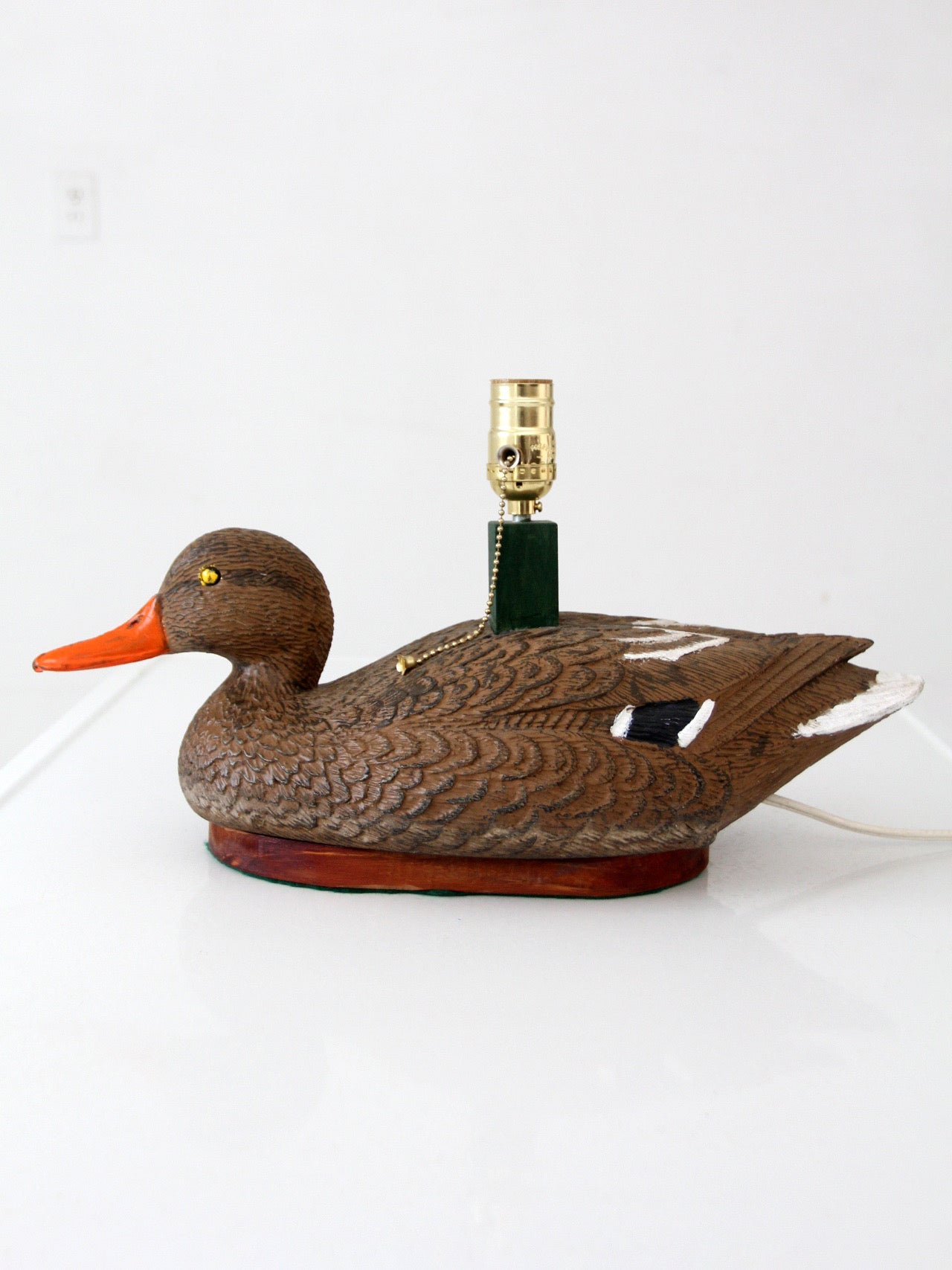 vintage mallard duck decoy table lamp
