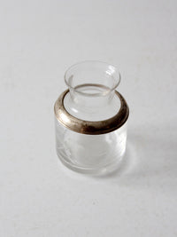 antique etched glass vanity jar