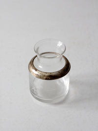 antique etched glass vanity jar