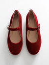 vintage red velvet Mary Janes by Sundance