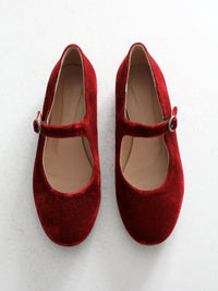 vintage red velvet Mary Janes by Sundance