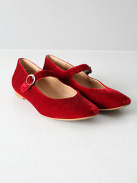 vintage red velvet Mary Janes by Sundance