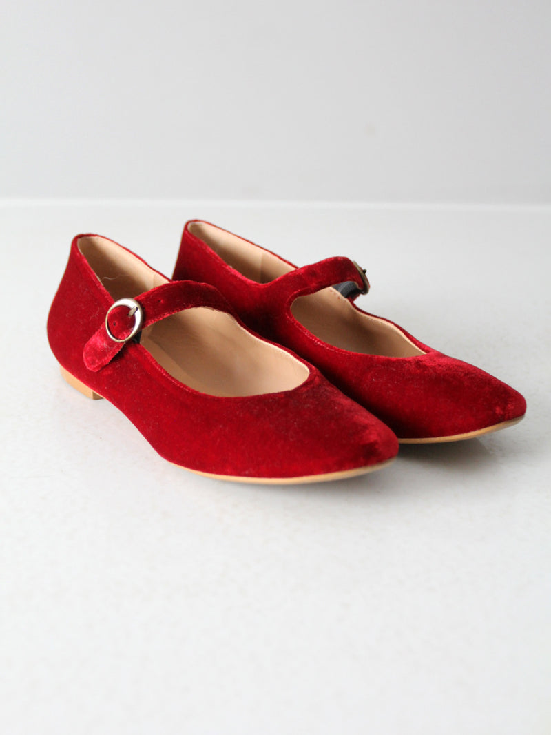 vintage red velvet Mary Janes by Sundance
