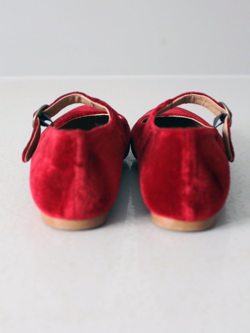 vintage red velvet Mary Janes by Sundance