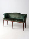 antique Neoclassical settee with velvet upholstery