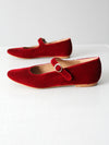 vintage red velvet Mary Janes by Sundance