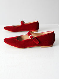 vintage red velvet Mary Janes by Sundance