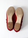 vintage red velvet Mary Janes by Sundance