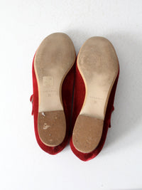 vintage red velvet Mary Janes by Sundance