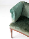 antique Neoclassical settee with velvet upholstery