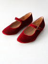 vintage red velvet Mary Janes by Sundance