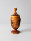 vintage carved wooden jar