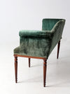 antique Neoclassical settee with velvet upholstery
